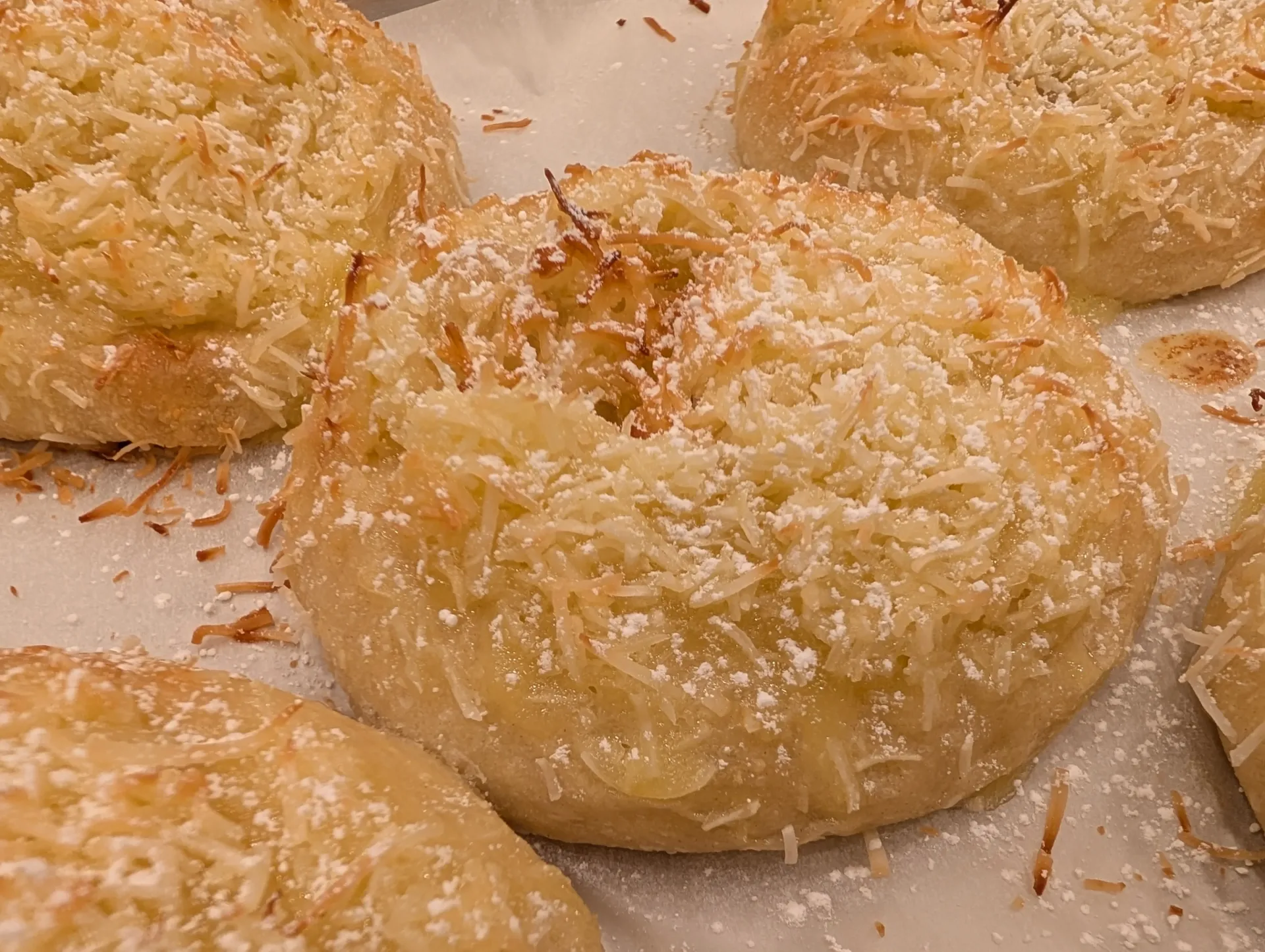 Sourdough Sweet Coconut Cream Buns